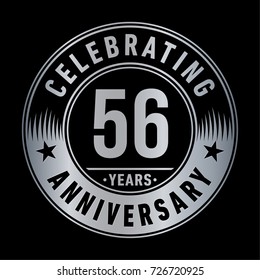 56 years anniversary logo. Vector and illustration.