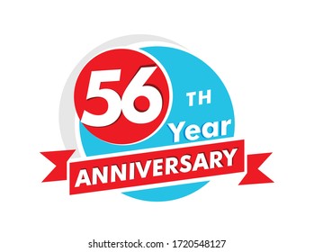 56 years anniversary logotype. Celebration 56th anniversary celebration design