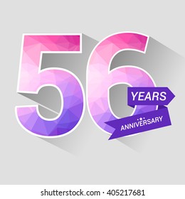 56 Years Anniversary with Low Poly Design