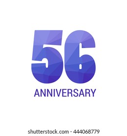 56 Years Anniversary with Low Poly Design
