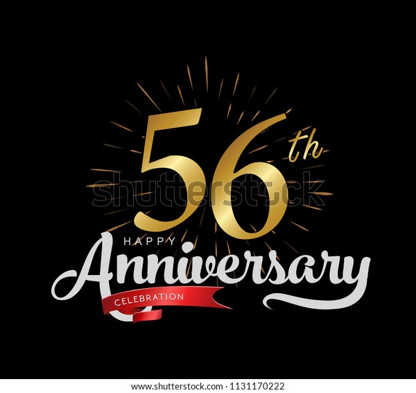 56 Years Gold Anniversary Celebration Simple Stock Vector (Royalty Free ...