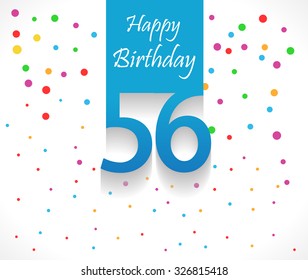 56 Years Happy Birthday Background Card Stock Vector (Royalty Free ...