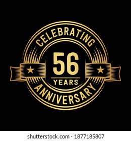 56 Jahre Logo-Design-Vorlage. 56. Jubiläum, Vektorgrafik und Illustration.