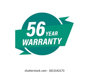 56 Years warranty badge vector images