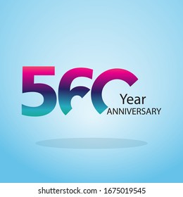 560 Year Anniversary Logo Vector Template Design Illustration