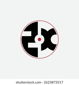 568 Letra Logo Forma Matemática geométrica Aprendizaje Círculo redondo Elipse Cañón blanco Espacio negativo Z X