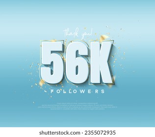 56k followers celebration. with modern luxury figures.