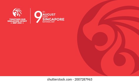 The 56th, 2021 Singapore Independence Day logo. Abstract design with the lion head symbol. Useful for national holidays poster, shopping template, banner and more. Vector illustration.