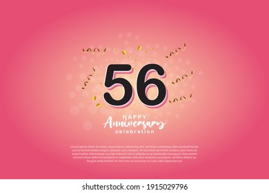 56th anniversary background with 3D number illustration