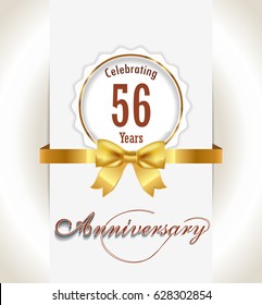 56th Anniversary background, 56 years celebration invitation card vector eps 10