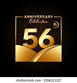 56th anniversary, Anniversary Celebration template design. Logo vector illustration