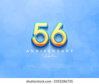 56th anniversary design. premium vector background with navy blue shades. Premium vector background for greeting and celebration.