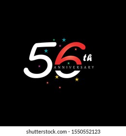 56th anniversary logo design template