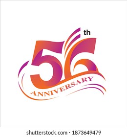 56th anniversary logo vector design