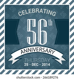 56th Anniversary poster / stamp/ template design in retro style - Vector Background