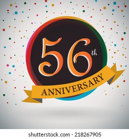 56th Anniversary poster / template design in retro style - Vector Background