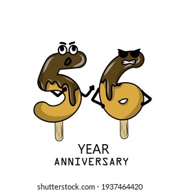 56º aniversario celebración ilustración de diseño de plantillas vectoriales