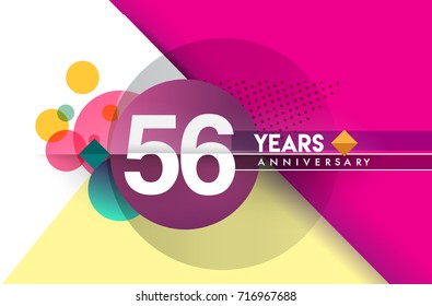 56th Years Anniversary Logo Vector Design Stock Vector (Royalty Free ...