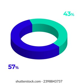 57 43 3d donut pie chart illustration eps vector