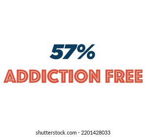 57% Addiction Free Product Label Sign for product vector art illustration with stylish font and black red color