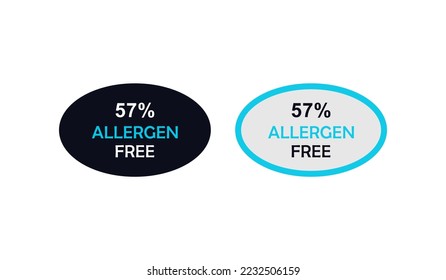 57% allergen free badge logo design, Suitable for business, health, and product label
