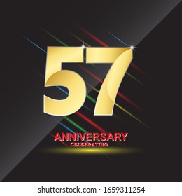 57 anniversary logo vector template. Design for banner, greeting cards or print