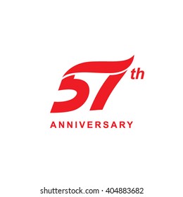 57 anniversary wave logo red