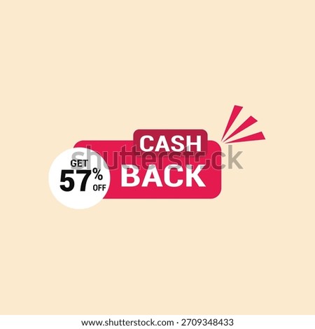 57% cash back offer icon vector a must have for savvy shoppers seeking incredible deals and discounts