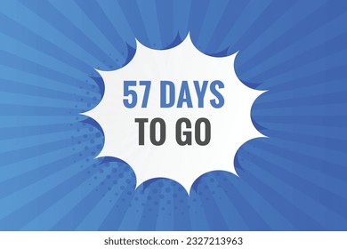 57 días para la plantilla de cuenta regresiva. Diseño de banner de 57 días para la cuenta atrás de la izquierda