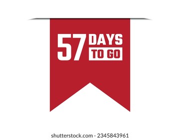 57 days to go red banner design vector illustration