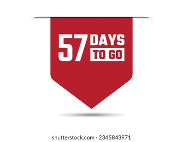 57 days to go red banner design vector illustration
