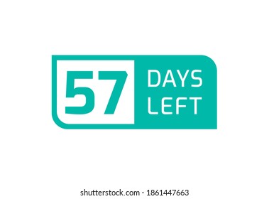 57 Days Left banner on white background, 57 Days Left to Go