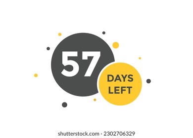 57 days Left countdown template. 57 day Countdown left banner label button eps 10