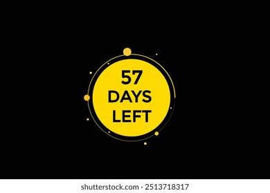 57 dias restantes, ícone, stile, temporizador, contagem regressiva, relógio, tempo, fundo, modelo, 57 dias restantes, contagem regressiva, adesivo, banner esquerdo, eps 10, negócio, venda, botão de etiqueta
