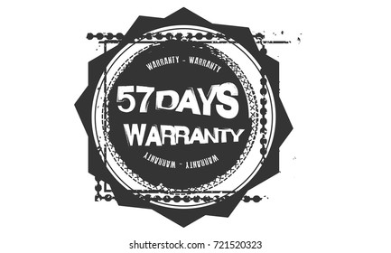 57 days warranty icon vintage rubber stamp guarantee