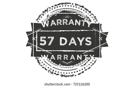 57 days warranty icon vintage rubber stamp guarantee