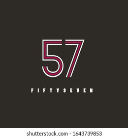 Logo de diseño abstracto de 57 dígitos Diseño lineal elegante 