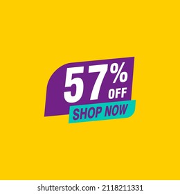 57 descuento, distintivos de vectores de venta para etiquetas, , pegatinas, banners, etiquetas, etiquetas, etiquetas web, nueva oferta. Banner de signo de origami de descuento