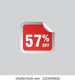 57 descuento, distintivos de vectores de venta para etiquetas, , pegatinas, banners, etiquetas, etiquetas, etiquetas web, nueva oferta. Banner de signo de origami de descuento
