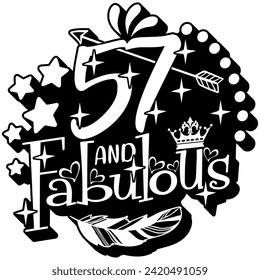 57 and fabulous black vector graphic design and cut file