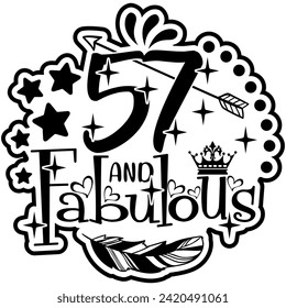 57 and fabulous black vector graphic design and cut file