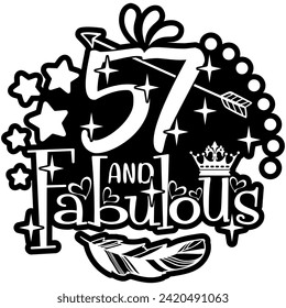 57 and fabulous black vector graphic design and cut file