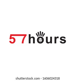 57 hours logo with red and black colors