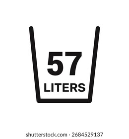 57 litros de Vector de iconos líquido de Vector de medida de fondo blanco
