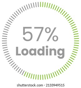 57% Loading. 57% circle diagrams Infographics vector, 57 Percentage ready to use for web design ux-ui