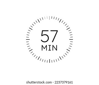 Relojes de 57 minutos, vectores de icono de Timer 57 min