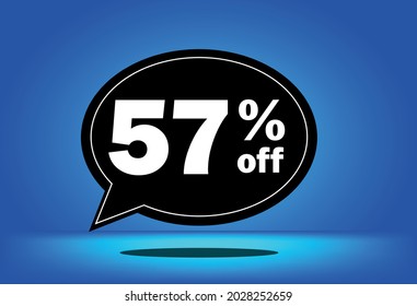 57 % Rabatt - schwarz-blauer Ballon - mit blauem Hintergrund - Banner für Rabatt- und Rabattangebote