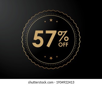 57% off sign, 57 percent Discount special offer vector illustration