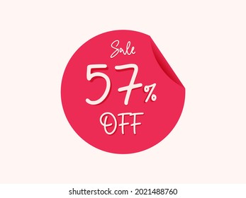 57 percent off sticker, 57% off sale of special offers