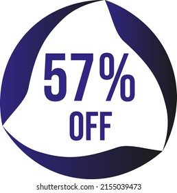 57 por ciento del formato de círculo vectorial azul violeta